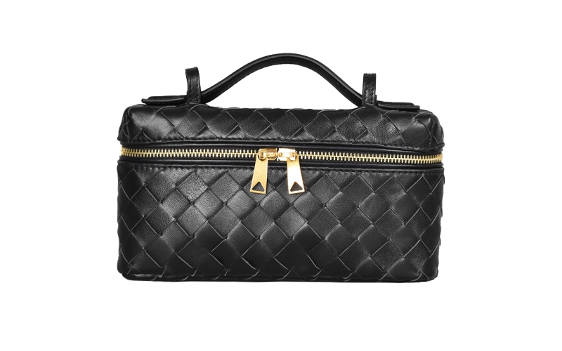 斜挎包包女式2024秋新款盒子包小方包饭盒包小拎包真皮编织包红色