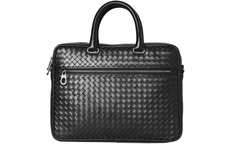 公文包男款手提袋男士商务2024秋冬高级感设计师手提包真皮编织包