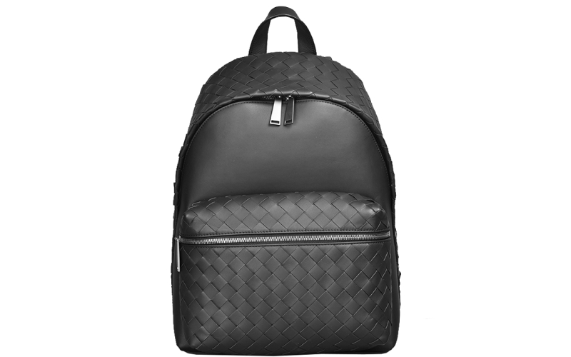 MENDY背包男士双肩包新款时尚设计感小众高级真皮手工编织全皮